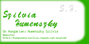 szilvia humenszky business card